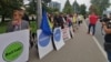 Citizens who oppose changes to the election law of Bosnia-Herzegovina protest in Sarajevo. (file photo)