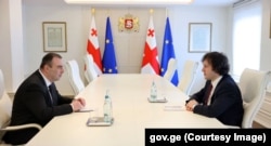ლევან ხარაბაძისა და ირაკლი კობახიძის შეხვედრა მთავრობის ადმინისტრაციაში 2024 წლის 20 მარტს