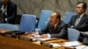 Chinese Ambassador and UN Security Council President Zhang Jun speaks during a vote on a draft resolution calling for urgent humanitarian aid for Gaza, at UN headquarters in New York on November 15.