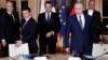Ֆրանսիա - Ռուսաստանի նախագահ Վլադիմիր Պուտինը և Ուկրաինայի նախագահ Վլադիմիր Զելենսկին ժամանում են «Նորմանդյան քառյակի» բանակցություններին, Փարիզ, 9-ը դեկտեմբերի, 2019թ․