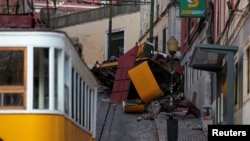 Imagini după accident, la Lisabona. 