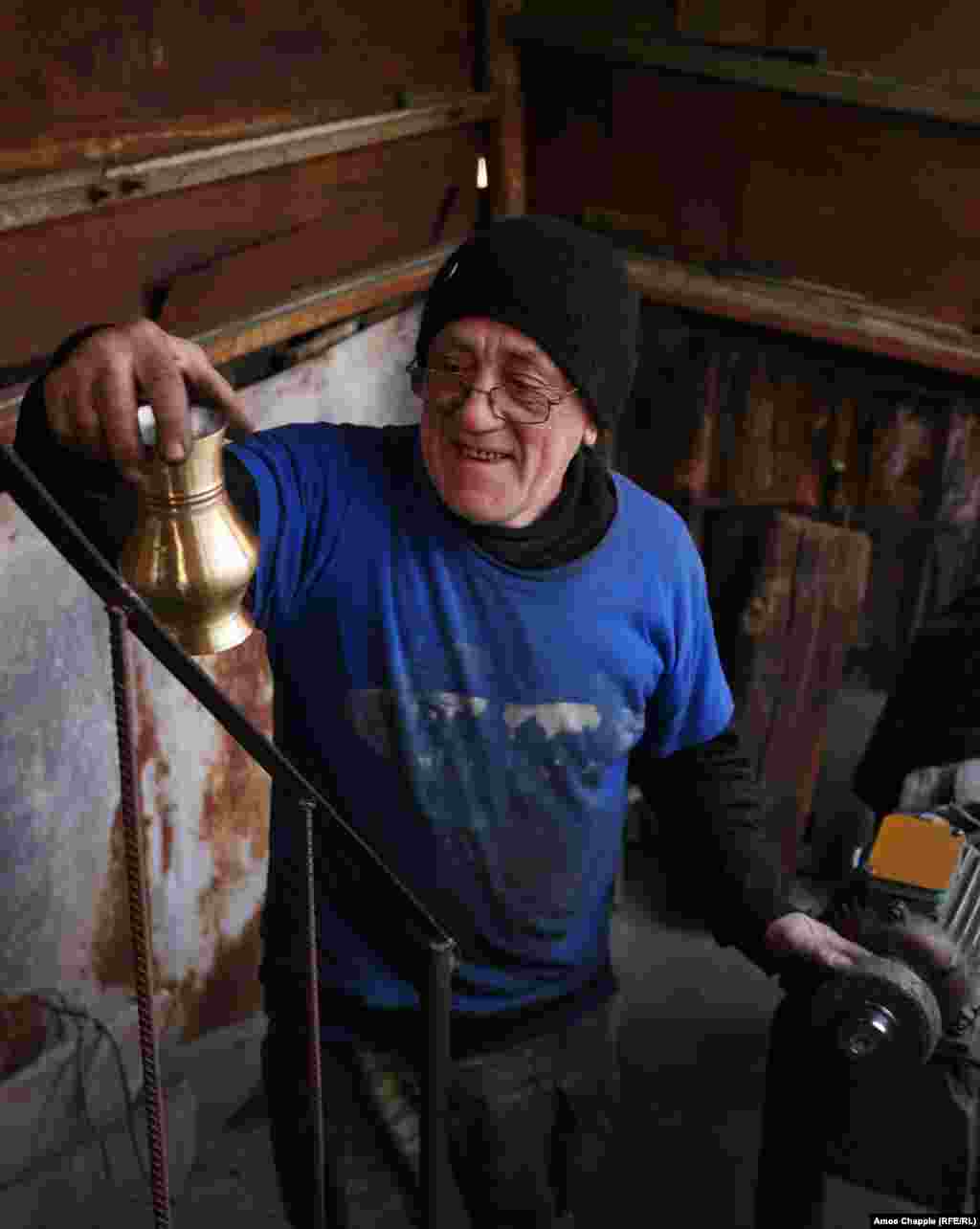 Artisan Edvard Jamakochian after grinding one of the traditional Armenian cups he makes for a living. &quot;After those murders, this whole town was angry. It was the young guys who were out on the street kicking police cars in front of the Russian Consulate, but believe me, every household felt the same anger. I remember the last time the Russians killed here, too,&quot; Jamakochian says, referring to a 1999 incident involving two Russian servicemen. &quot;A couple of soldiers came into the town drunk and shot up the center of town. Two of our people died and we never got justice. Now in court this Permyakov keeps asking for breaks and they give them to him! That&#39;s why we don&#39;t have faith in the trial. I don&#39;t like the Russians being here in Gyumri, but, to be frank with you, we are a small country in a dangerous neighborhood and we have no choice.&quot;