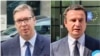 Serbia's Aleksandar Vucic (left) and Kosovo's Albin Kurti each blamed the other for the lack of progress in Brussels on July 19.