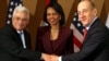 Rice Holds Talks With Olmert, Abbas