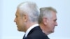 Serbian President Tomislav Nikolic (right) and his predecessor Boris Tadic at the inauguration ceremony in Belgrade in June.