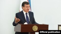 Uzbek President Shavkat Mirziyaev called on the prosecutors to "get rid of" the Soviet-era "image of a punitive officials" and to become "defenders" of citizens' rights and interests. (file photo)