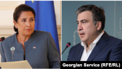 Саломе Зурабишвили и Михаил Саакашвили (коллаж)