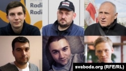 Ігар Лосік, Сяргей Ціханоўскі, Мікалай Статкевіч, Уладзімер Цыгановіч, Арцём Сакаў, Дзьмітры Папоў, якіх судзяць у гомельскім СІЗА ў закрытым рэжыме